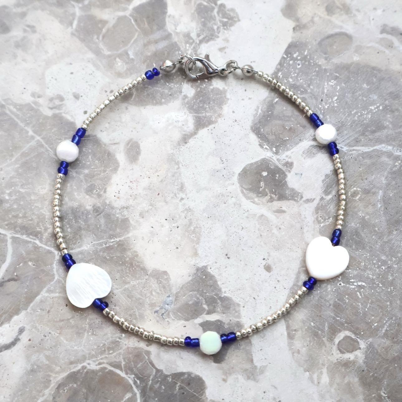 Ocean Hearts - Silver Anklet